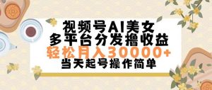 视频号AI美女,轻松月入30000+,操作简单轻松上手-摘星网