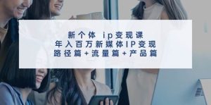 新个体 ip变现课，年入百万新媒体IP变现，路径篇+流量篇+产品篇-摘星网