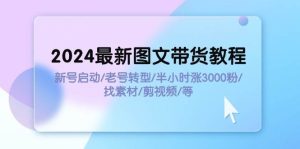 2024最新图文带货教程：新号启动/老号转型/半小时涨3000粉/找素材/剪辑-摘星网