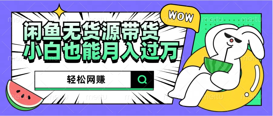 闲鱼无货源带货：轻松网赚，小白也能月入过万的秘密武器-摘星网