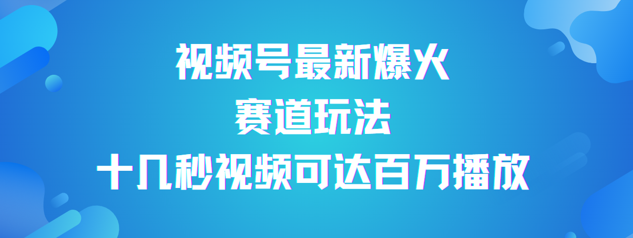 视频号最新爆火赛道玩法,流量巨大,视频制作简单,轻松月入数万-摘星网