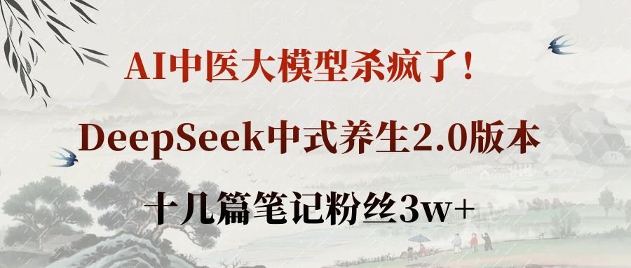 AI中医大模型杀疯了!DeepSeek中式养生2.0版本,十几篇笔记粉丝3w+-摘星网