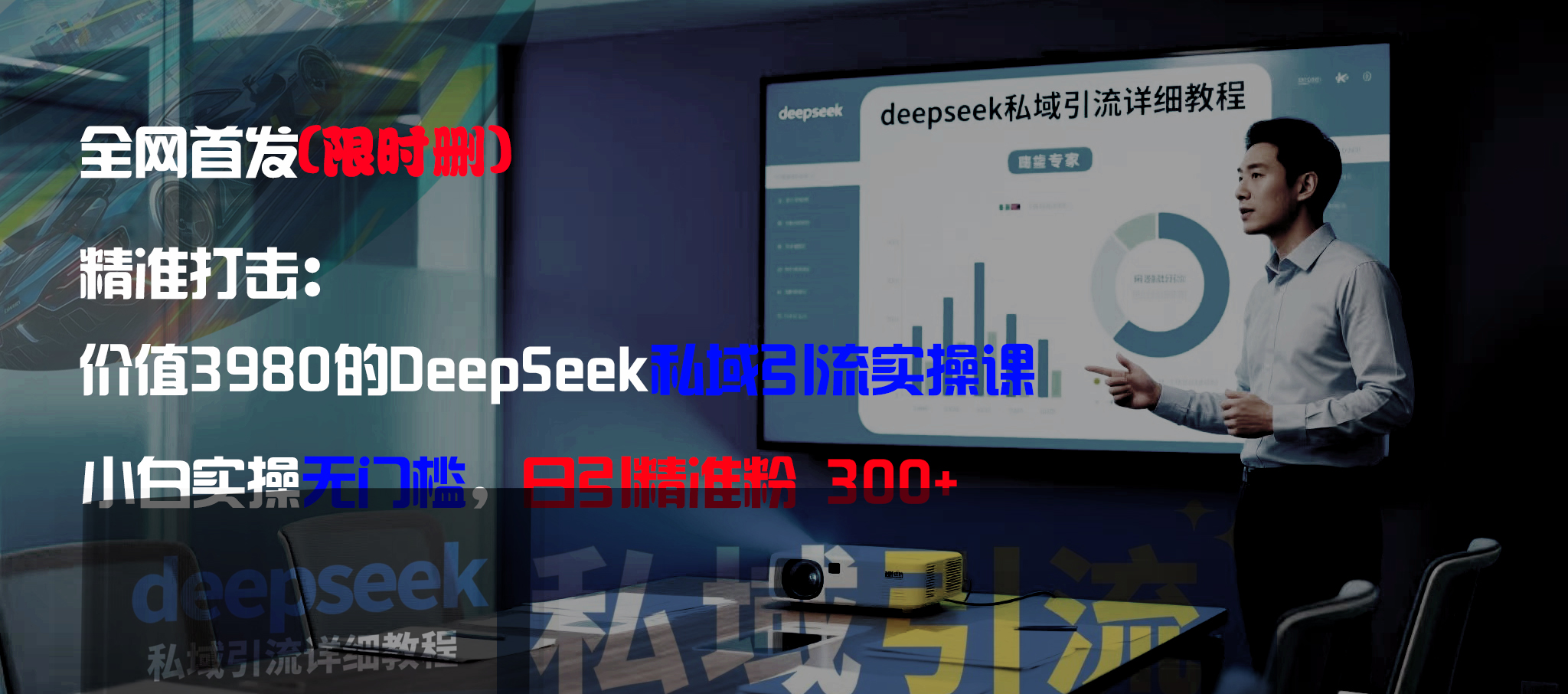 全网首发（限时删）精准打击：价值3980的DeepSeek私域引流实操课，小白实操无门槛，日引精准粉300+-摘星网