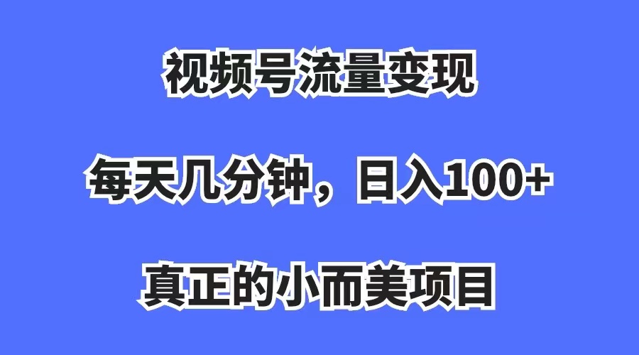 视频号流量变现，每天几分钟，收入100 ，真正的小而美项目-摘星网