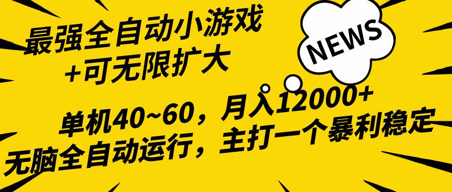 2024最新全网独家小游戏全自动，单机40~60,稳定躺赚，小白都能月入过万-摘星网