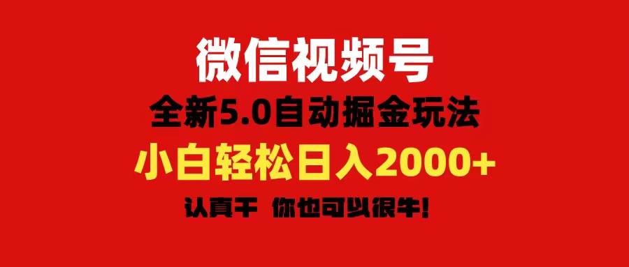 微信视频号变现，5.0全新自动掘金玩法，日入利润2000+有手就行-摘星网